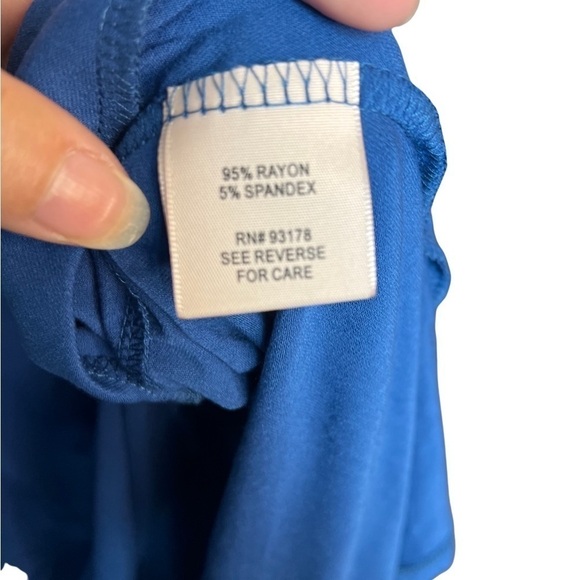 𝅺NWT Philosophy Elbow Sleeve Crew Neck Swing Dress Blue XS with side pockets - Picture 8 of 10